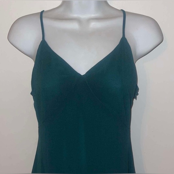 NWT Lulus elegant solid dark green gown - Picture 3 of 9